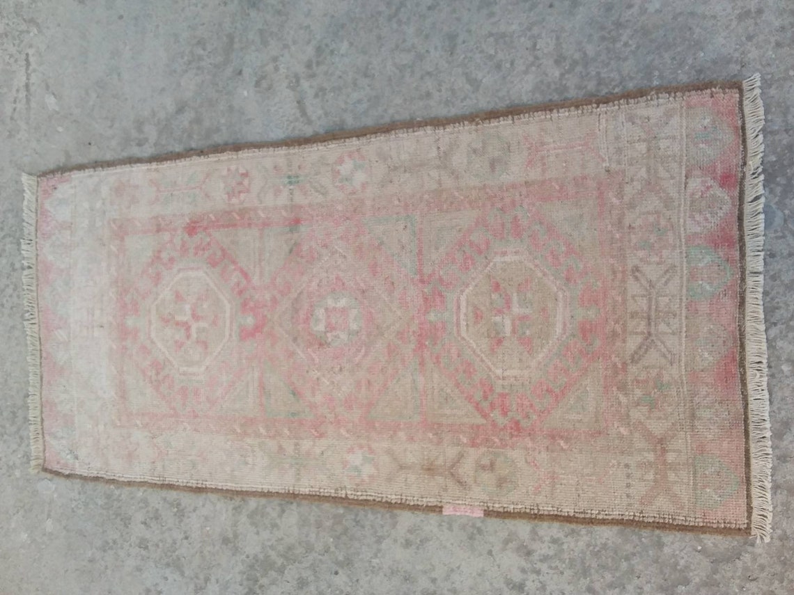 Small Vintage Bathroom Rug Small Turkish Rug FREE SHIPPING Etsy