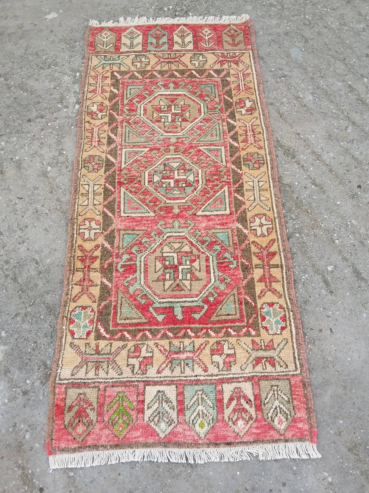 Alfombra de baño vintage pequeña alfombra turca pequeña RUG | Etsy