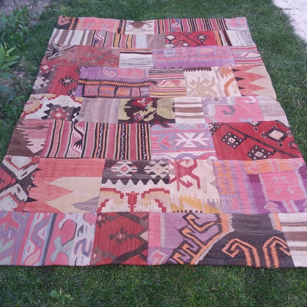 Patchwork Kilim Rug Etsy
