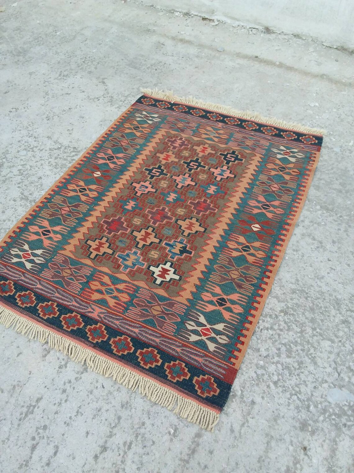 3'4x4'6 Ft Turkish Small Kilim Rug Handmade Turkish Etsy