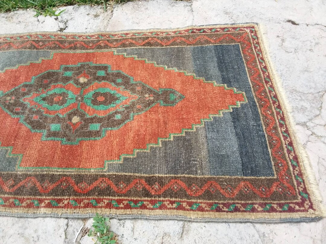 Small Oushak Rug, Small Vintage Bathroom Rug, FREE SHIPPING RUG