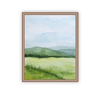 Landscape Painting, Meadow Landscape, Calm Art Wall Decor, 11x14, 8x10, 5x7, 4x6 Print, Minimalist Painting, Nature Art Print