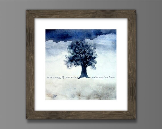 Aquarell Inspirierende Baum Druck Quadratische Etsy