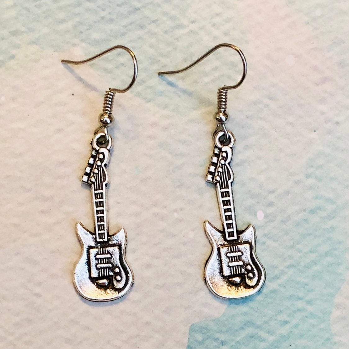 Guitar Earrings Electric Guitar Earrings Musician Earrings Etsy