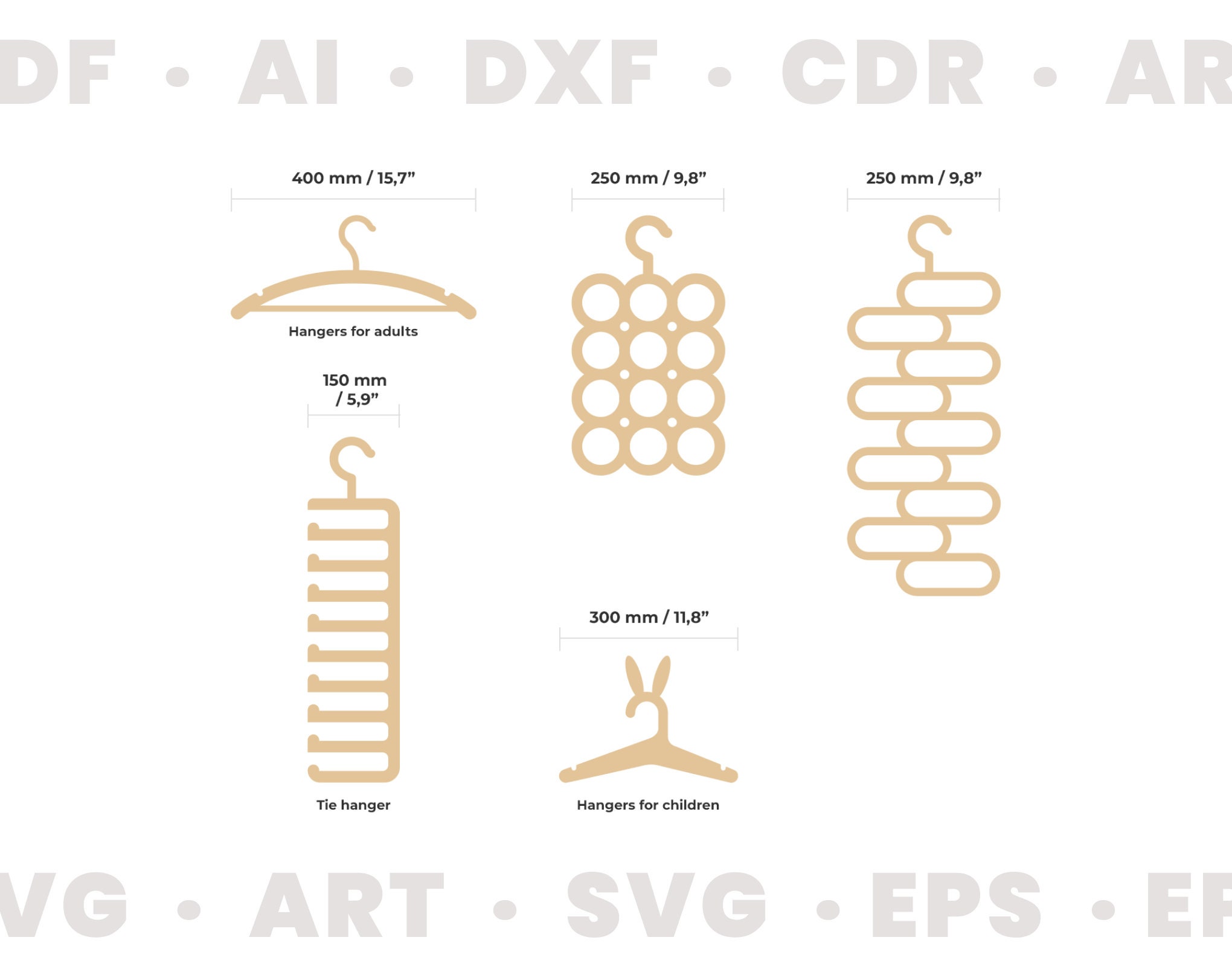 Tie hanger SVG Laser cut files Coat hanger svg Baby hangers Etsy