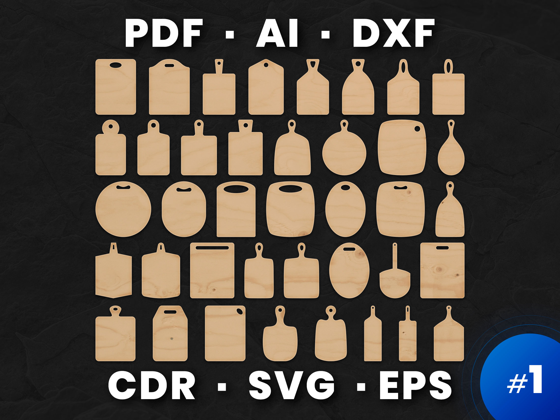CUTTING BOARD SET 1 Laser cut template Cnc cutting file Etsy