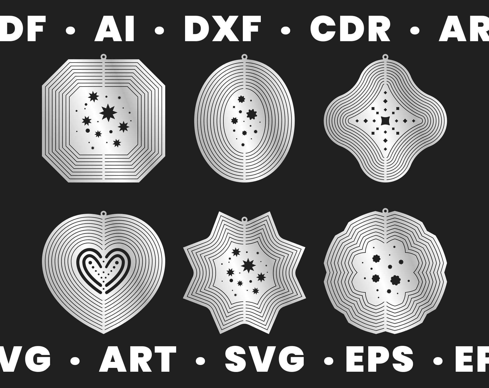 Wind spinner Dxf Spinner metal Metal spinner Svg Archivos Etsy