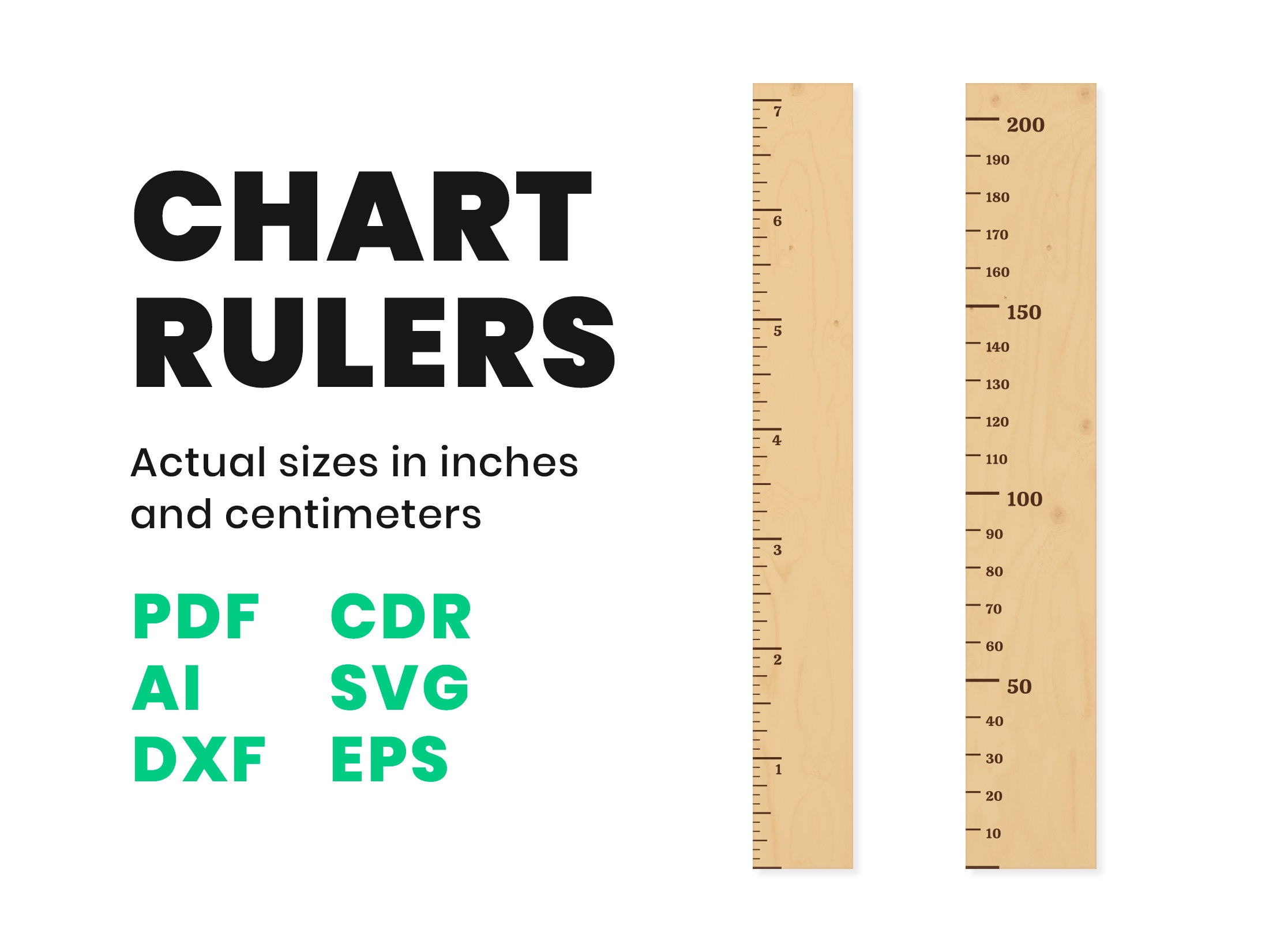 Download Growth Chart Ruler Svg Laser Cut Template Cnc Cutting File Etsy