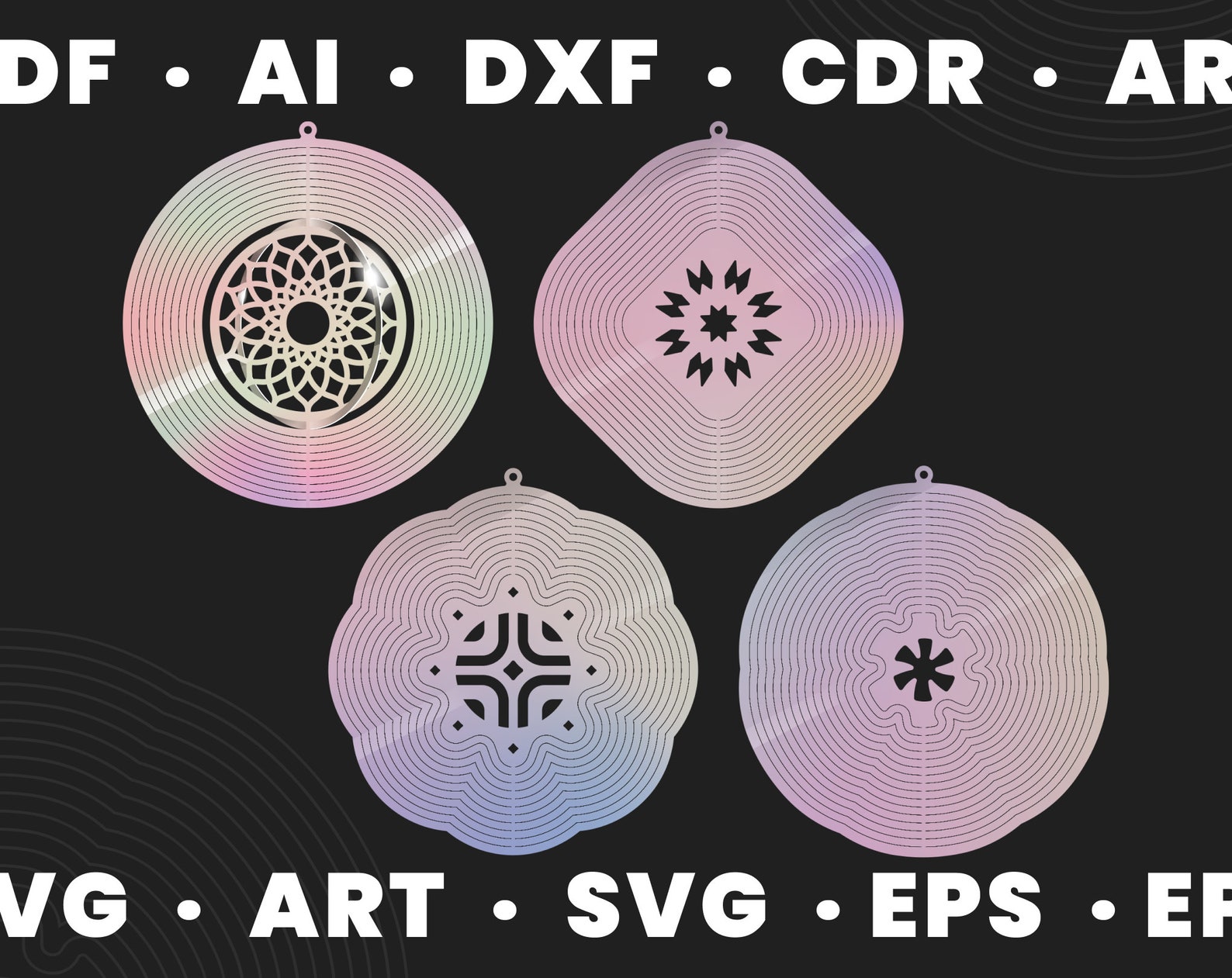 Wind spinner cnc file Plasma dxf files Wind spinner set svg Etsy