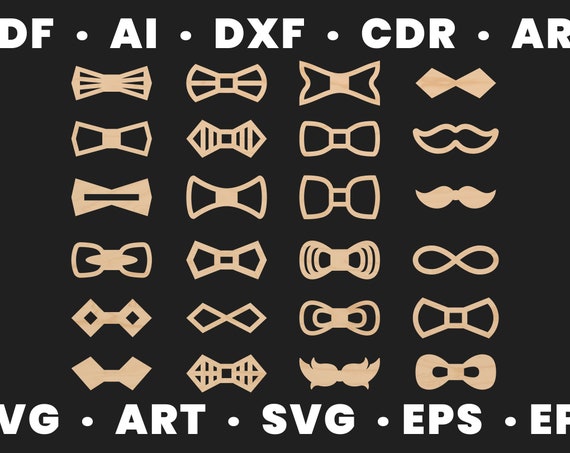 Download Wood Bow Tie Svg For Man And Woman Dxf Files For Cnc Files Etsy