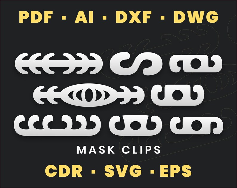 Download Ear saver svg pattern Face mask clips for Cricut Papercut ...