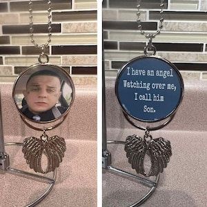 Personalized Photo Ornament, Rear View Mirror Charm
