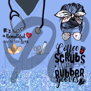 Coffee Scrubs & Rubber Gloves Tumbler Design