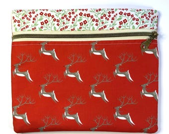 Cross Stitch Project Bag, Holiday, Christmas Reindeer