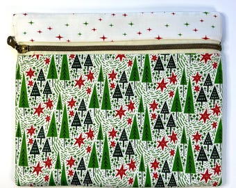 Cross Stitch Project Bag, Holiday, Christmas trees