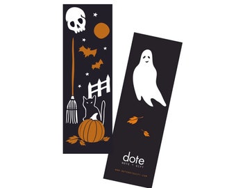 Halloween Bookmark - Halloween Night | Candy Free | Spooky | Cute | Ghost | Owl | Halloween Party Favor | Bats | Jack O' Lantern | Pumpkin