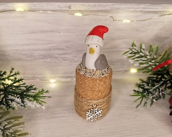 Christmas Seagull Celebration Cork Decorations