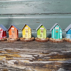 Mini Surfer&#39;s Coloured Beach Huts.