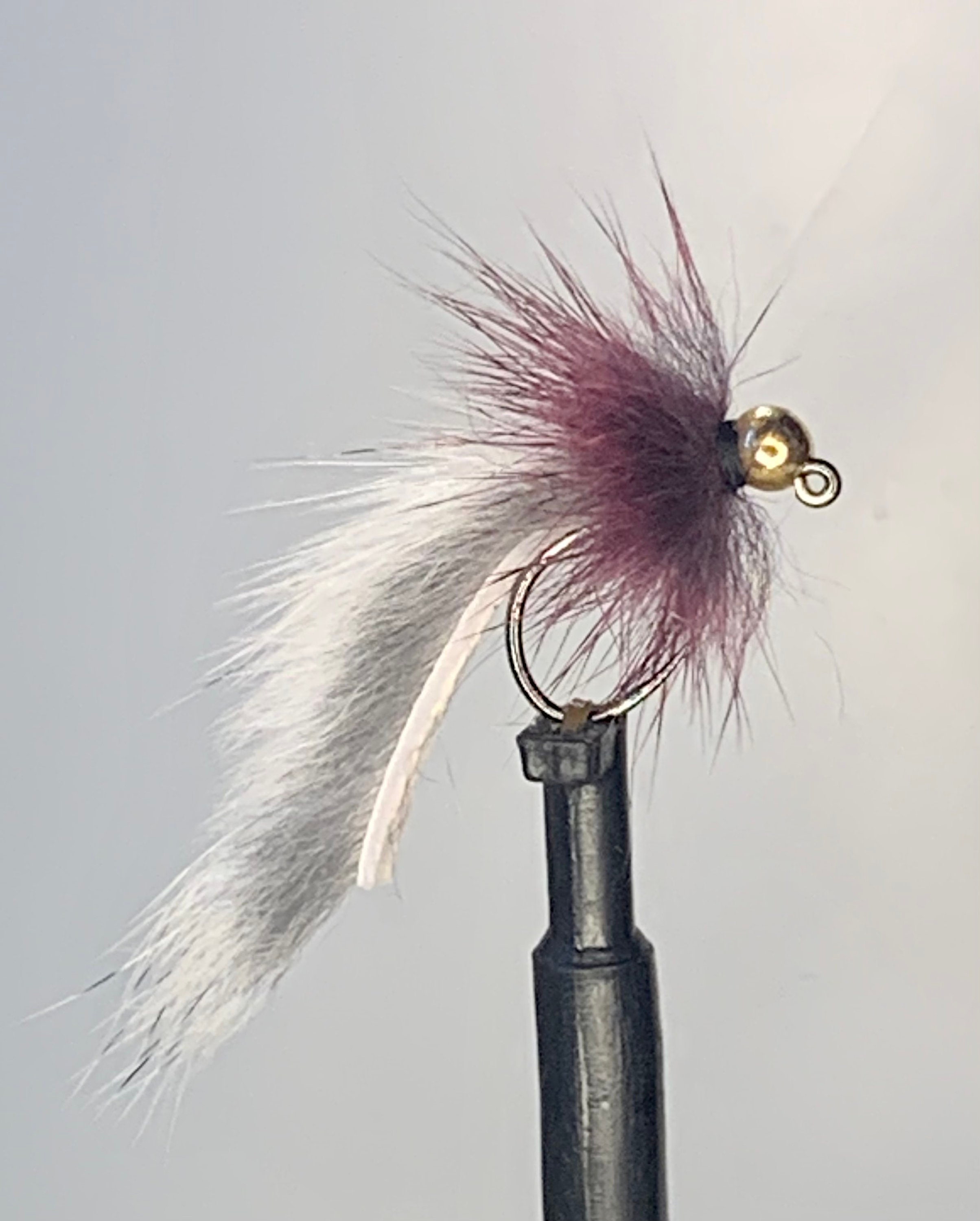 White/purple Pine Squirrel Tungsten Leech Jig Wooly Bugger Beater Fly
