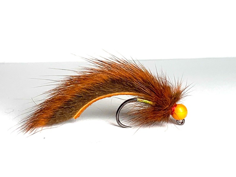 Crawdad Orange Tungsten Pine Squirrel Leech Jig Trout Flies Etsy
