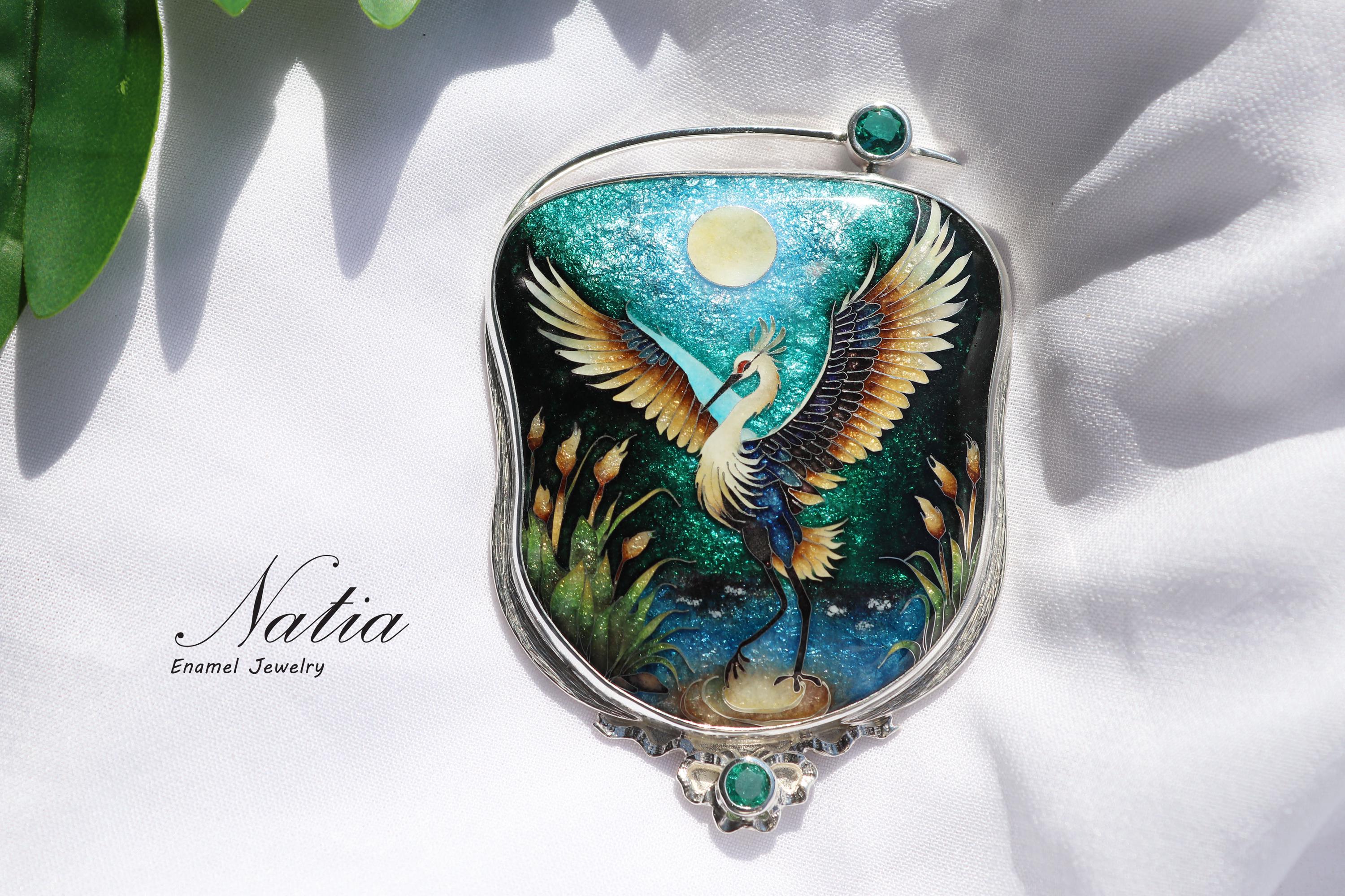 Green and Gold Cloisonne Enamel Pendant - Etsy