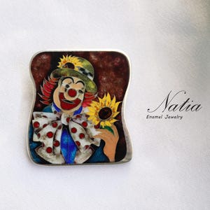 Cats pendant / Fire cloisonne enamel pendant / Wearable art jewelry for her / Pendant for necklace / Gift for her / Sterling Silver 925