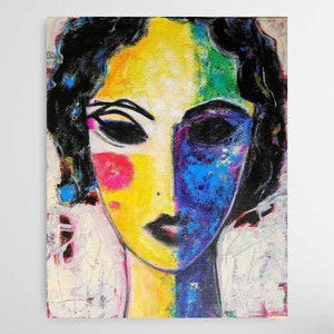 Abstract Original Portrait Painting Pop Art Portrair Etsy