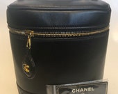 CHANEL Black Quilted Bag Vanity Pouch