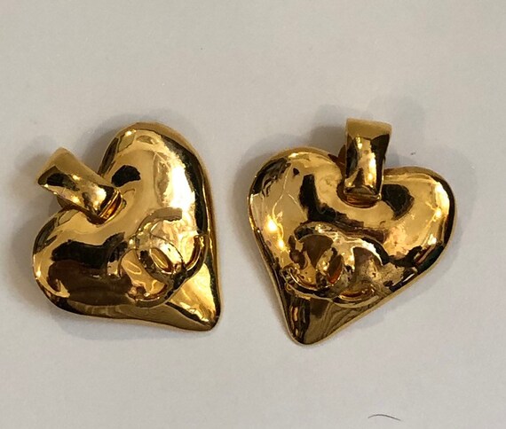 chanel heart earrings