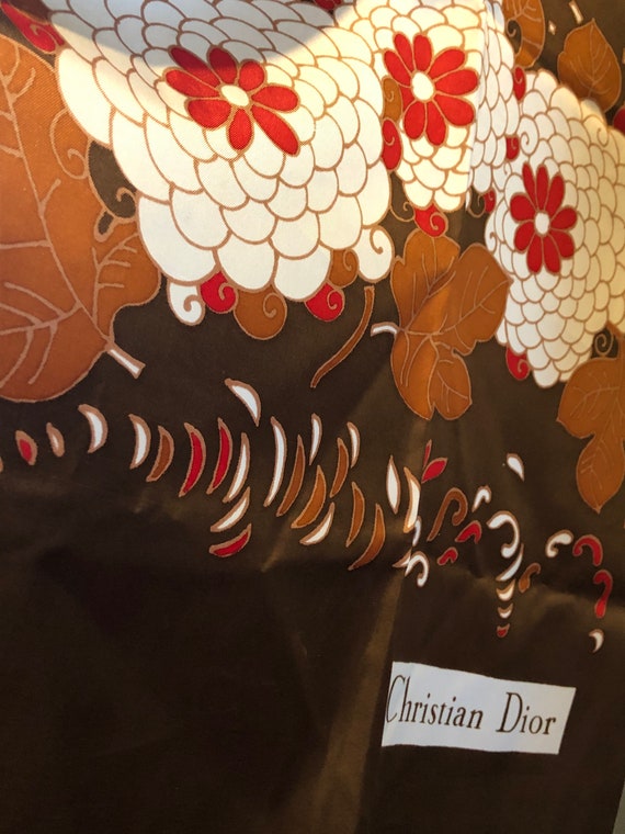 CHRISTIAN DIOR 1960’s Scarf Floral Vintage Collec