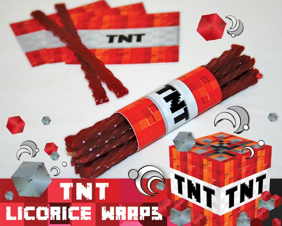 TNT Licorice Labels | Mine Party Birthday TNT Licorice Wrappers | TNT Labels | Instant Download Party Printable Il_570xn