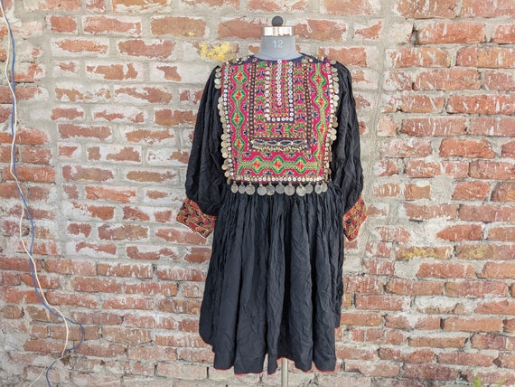 Afghani Hand embroidered Vintage tribal Dress, Afg