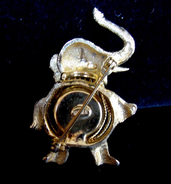 Vintage Rhinestone (Republican) RNC Elephant Pin signed Warner View 2