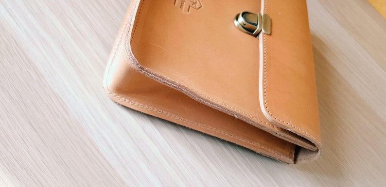 Light brown leather waist bag, belt bag, crossbody bag, women purse image 8