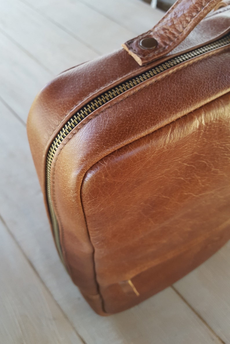 Brown Leather Backpack, Tan Rucksack, Minimalist Backpack, Laptop Bag, City Bag, Urban Backpack, College Bag, Elegant Bag, Everyday Backpack image 7