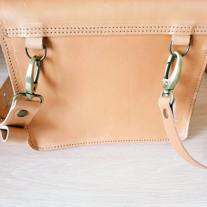 Light brown leather waist bag, belt bag, crossbody bag, women purse image 6