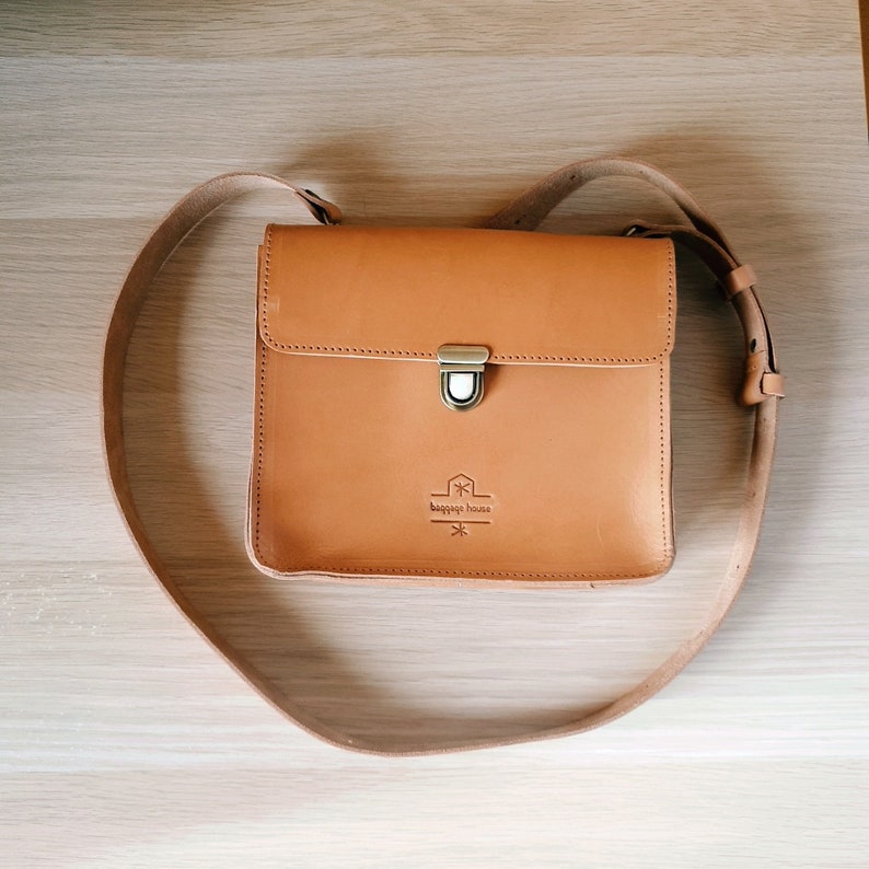 Light brown leather waist bag, belt bag, crossbody bag, women purse image 2