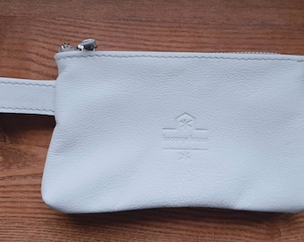 Borsa cosmetica in pelle beige