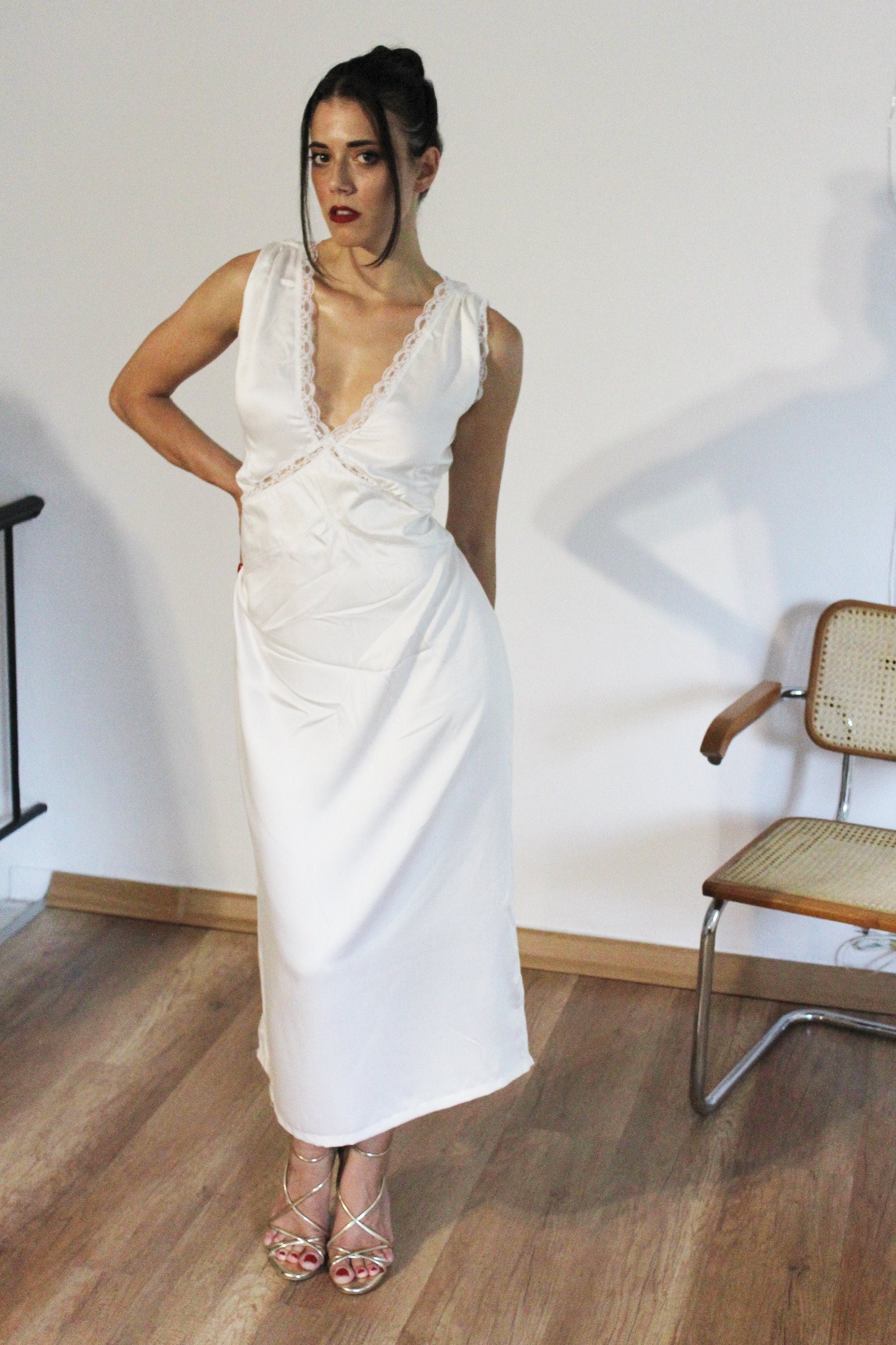 White slip deals dress short