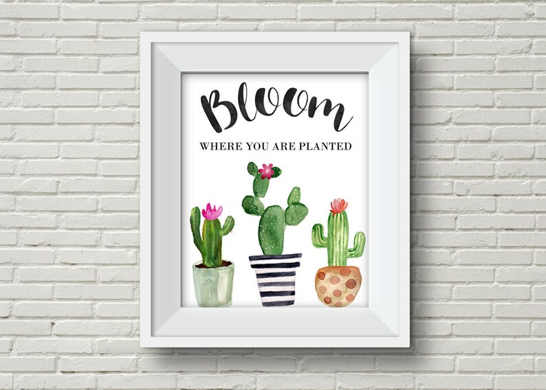 Bloom Where You Are Planted Wall Art Printable Wall Art Etsy