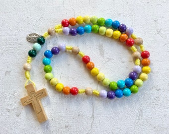 Rosary, wooden beads, communion gifts, baptism gifts, rosary for children