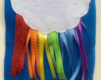Felt Quiet Book Page-Rainbow Ribbon, Baby and Toddler Activity