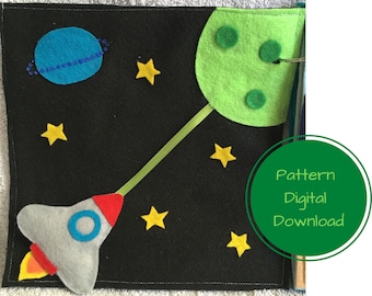 No Sew Quiet Book Pattern-Rocket Ship Outer space