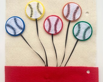 Felt Quiet Book Page-Baseball Color Matching, Preschool Sports Activity, Birthday Gift for Boy