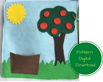 No Sew Quiet Book Pattern-Apple Tree