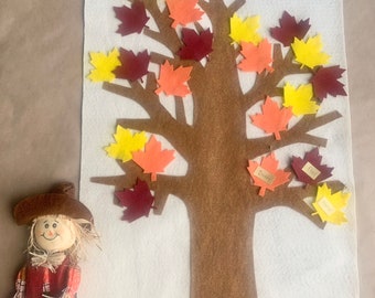 Felt Thanksgiving Tree, Thankful Activity, Family gratitude