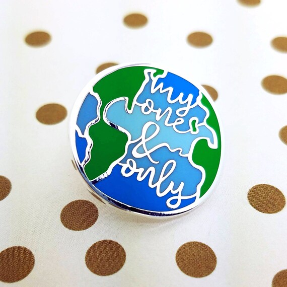 My One Only Earth Silver Metal Hard Enamel Pin Etsy