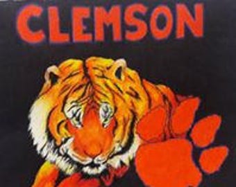 Black or white Clemson Tiger Sketch