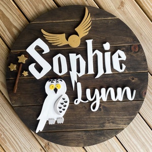 Custom Sign, Wizardly nursery sign, Baby sign, Wizard custom wood name sign, Over crib sign,  Wizard room Nursery Name, Personalized