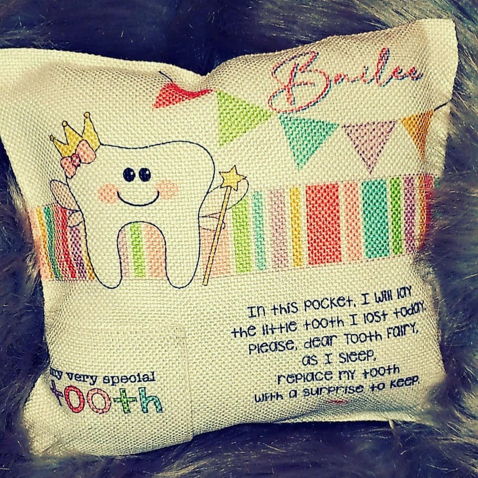Tooth Fairy pillow baby teeth holder baby teeth pillow Etsy